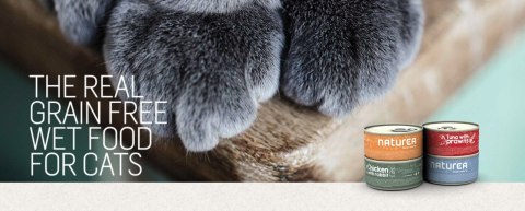 NATUREA ZESTAW 4 SMAKI x 85G PUSZKA BEZZBOŻOWA DLA KOT (Morszczuk & Jabłka, Pstrąg & Łosoś, Tuńczyk & Papaja, Dorsz & Tuńczyk)