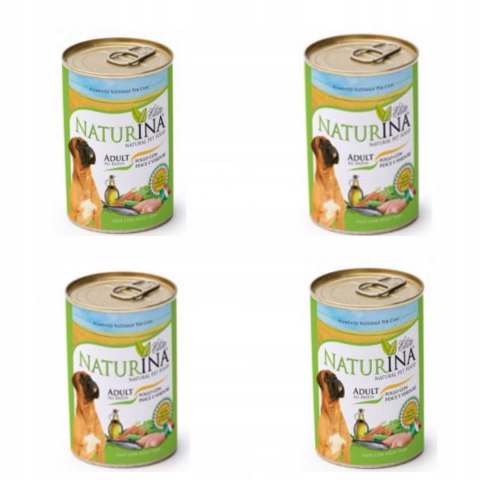 NATURINA ELITE WET ADULT 4x 400G KURCZAK WOŁOWINA WARZYWA PIES