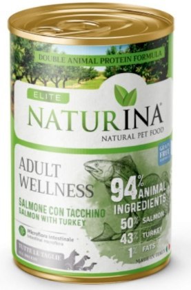 NATURINA ELITE WET ADULT 4x 400G ŁOSOŚ Z INDYKIEM PIES