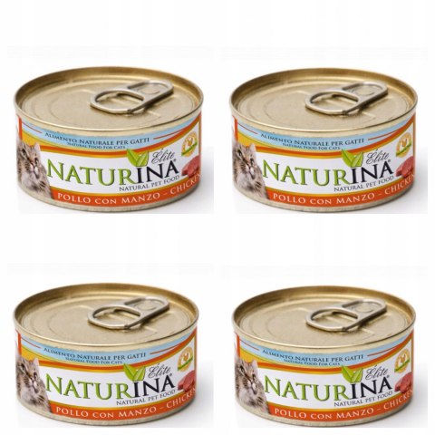 NATURINA KARMA ELITE WET KURCZAK WOŁOWINA 4x70g KOT