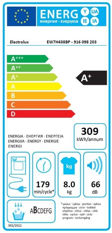 SUSZARKA Z POMPĄ CIEPŁA ELECTROLUX EW7H438BP SUSZARKA Z POMPĄ CIEPŁA ELECTROLUX EW7H438BP