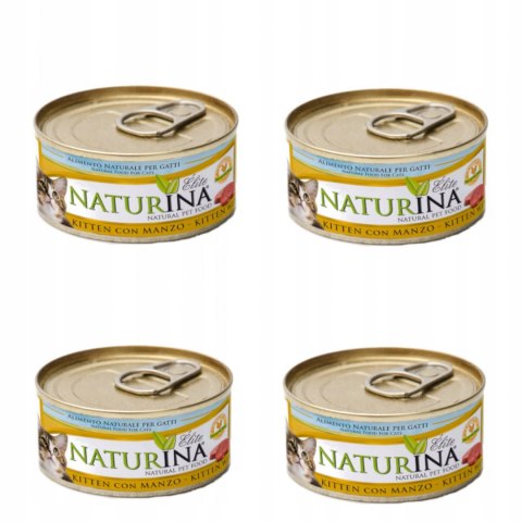 NATURINA ELITE KURCZAK JAJKO WOŁOWINA 4x70g KOT