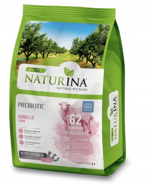 NATURINA ELITE ADULT PREBIOTYK JAGNIĘCINA 12KG MON