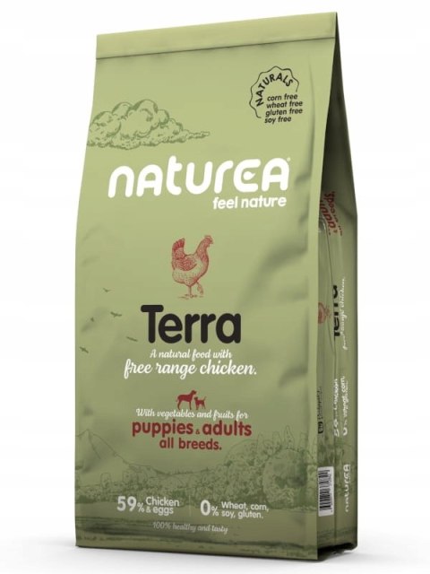 NATUREA TERRA MONOBIAŁKOWA KARMA DLA SZCZENIĄT I PSÓW KURCZAK 12 KG