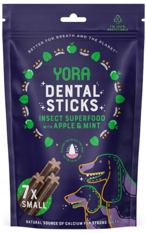 YORA DOG DENTAL STICKS 56G MAŁA RASA 56G JABŁKO I MIĘTA