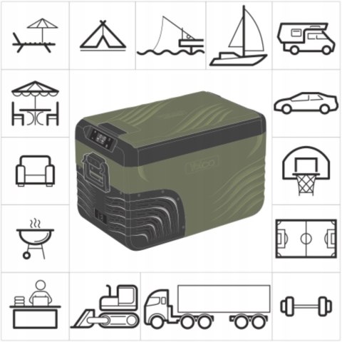 LODÓWKA TURYSTYCZNA YOLCO KX30 GREEN 25L / 28L 2 komory chłodzące Bluetooth LODÓWKA TURYSTYCZNA YOLCO KX30 GREEN 25L / 28L 2 komory chłodzące Bluetooth