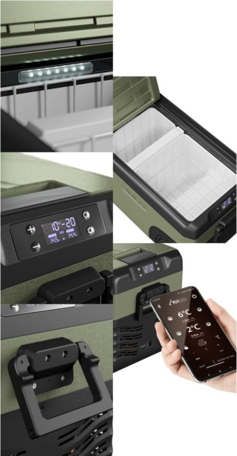 LODÓWKA TURYSTYCZNA YOLCO KX30 GREEN 25L / 28L 2 komory chłodzące Bluetooth LODÓWKA TURYSTYCZNA YOLCO KX30 GREEN 25L / 28L 2 komory chłodzące Bluetooth