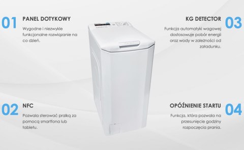 PRALKA OD GÓRY ŁADOWANA CANDY CST G072DE/1-S 7 kg 1000 obr Wi-Fi - NFC PRALKA OD GÓRY ŁADOWANA CANDY CST G072DE/1-S 7 kg 1000 obr Wi-Fi - NFC