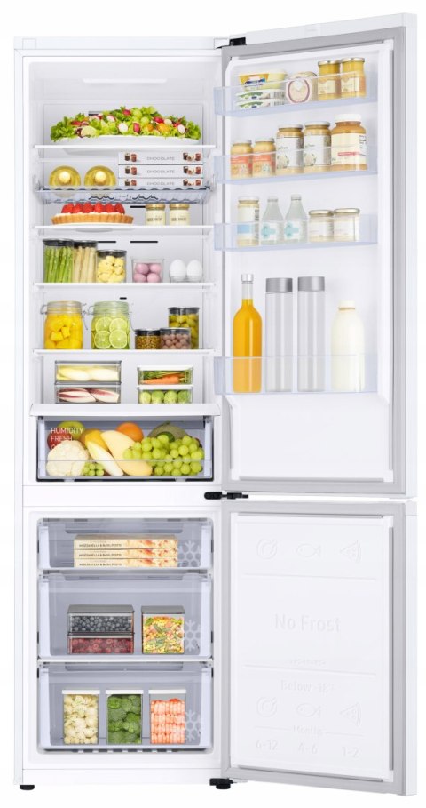 LODÓWKA SAMSUNG RB38C672CWW/EF 390 L Pełny No Frost, Inverter, Wi-Fi