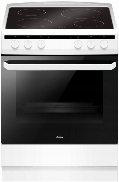 KUCHNIA CERAMICZNA AMICA 618CE3.333HQ(W) 62 L Easy Clean, Grill