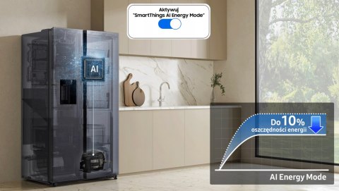 LODÓWKA SIDE BY SIDE SAMSUNG RS70F64KEBEO 635 L No Frost Dystrybutor Wi-Fi