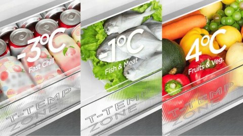 LODÓWKA TCL RP382BBD0 382 L No Frost, Komora Zero, Metal Cool