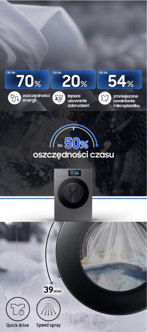 PRALKA SAMSUNG WF90F09C4SU4 Bespoke AI Home 9 kg 1400 obr Inverter, Wi-Fi