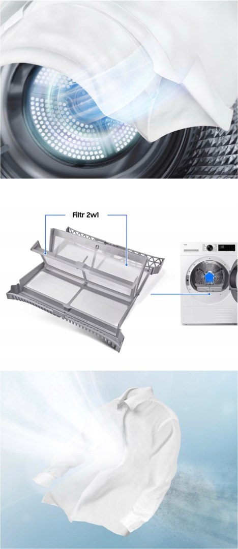 SUSZARKA DO UBRAŃ SAMSUNG DV90DG52A0AEEO 9 kg, Inverter, Optimal Dry, Wi-Fi