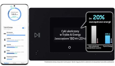 SUSZARKA SAMSUNG DV90DG6845LKU4 9 kg Inverter, Optimal Dry, Wi-Fi