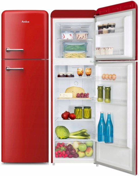 LODÓWKA AMICA FD280.3FR(E) RETRO 255 L Total No Frost, Inwerter, Ośw. LED