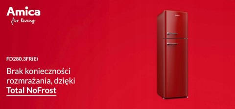 LODÓWKA AMICA FD280.3FR(E) RETRO 255 L Total No Frost, Inwerter, Ośw. LED