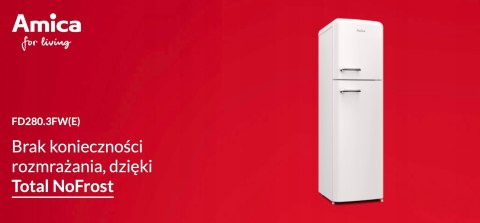 LODÓWKA AMICA FD280.3FW(E) RETRO WHITE 255 L Total No Frost Oświetlenie LED