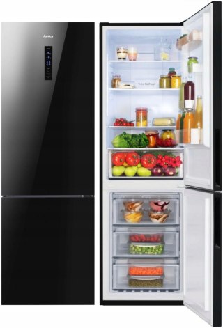 LODÓWKA AMICA FK3356.4GBDF(D) CIEMNE SZKŁO 322 L Total No Frost, Inwerter