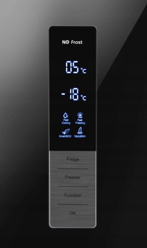 LODÓWKA AMICA FK3356.4GBDF(D) CIEMNE SZKŁO 322 L Total No Frost, Inwerter