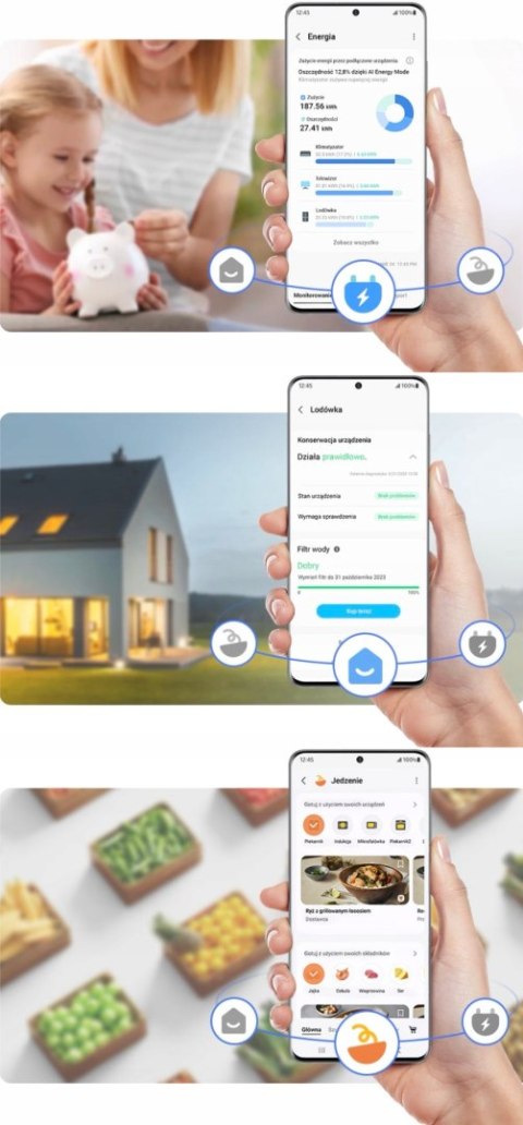 LODÓWKA SIDE BY SIDE SAMSUNG RS70F65QETEO Power Cool, Freeze Inverter WiFi