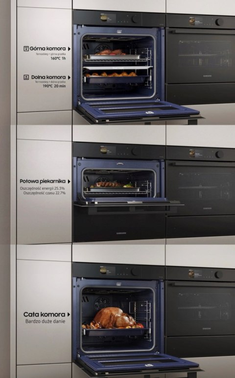 PIEKARNIK DO ZABUDOWY SAMSUNG NV7B6785KAK 76 L Air Fry, Grill, Steam, Wi-Fi