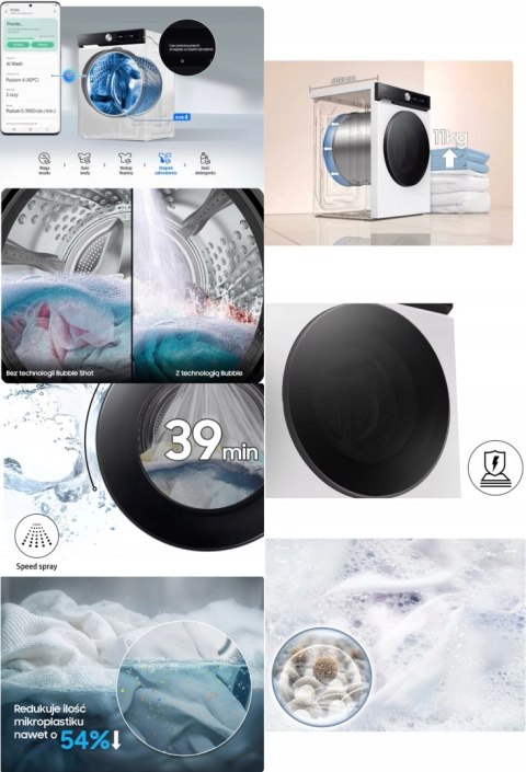 PRALKA SAMSUNG WW11DB7B94GEU4 11 kg 1400 obr Inverter, Wi-Fi