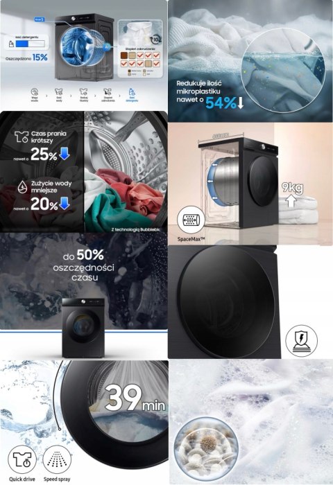 PRALKA SAMSUNG WW11DB8B95GBU4 11 kg 1400 obr Inverter, Wi-Fi